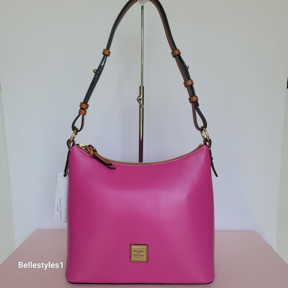 DOONEY & BOURKE Wexford Smooth Leather Hobo Shoulder Bag-Magenta color 🎈$169. - Picture 5 of 16